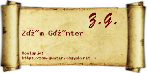 Zám Günter névjegykártya